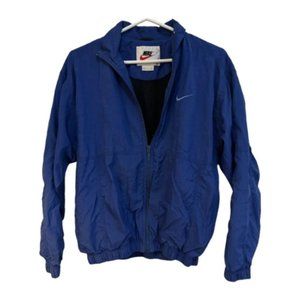 VINTAGE  Nike Windbreaker Size Small Blue Jacket Full Zip Swoosh 90s Retro